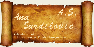 Ana Šurdilović vizit kartica